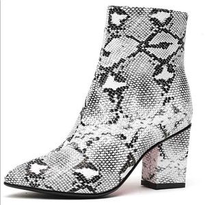 Snake skin booties